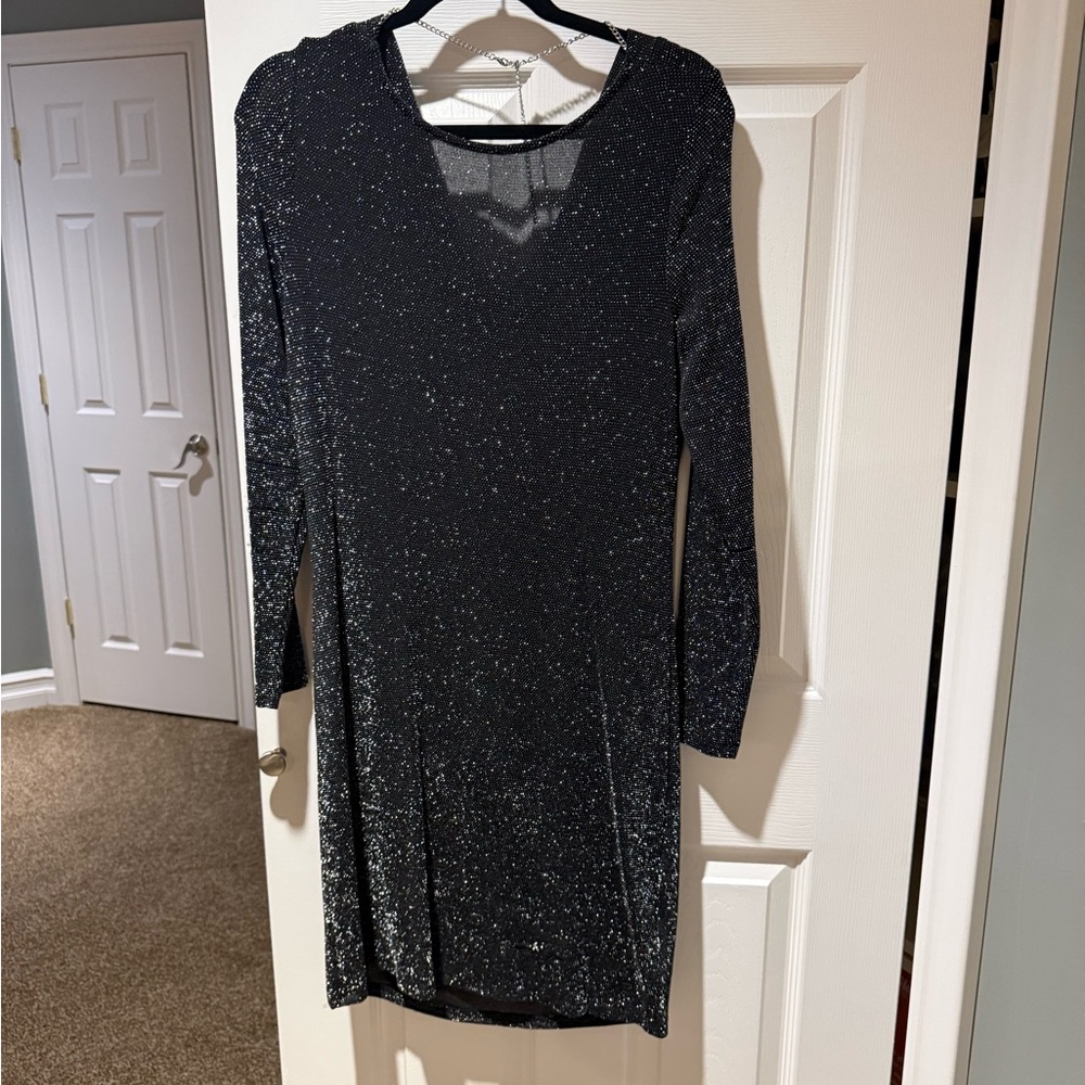 Michael Kors Glittering Black Long Sleeve Dress